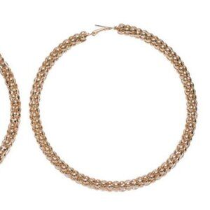 Extra large gold tone hoops